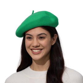 Classic Wool Green Beret Hats for Women Man Painter hat French Beret for Man Woman Warm Winter Hat Simple Solid Beret Pure Color Unisex Beret for Woman.(US, Numeric, 7 1/8, Green)