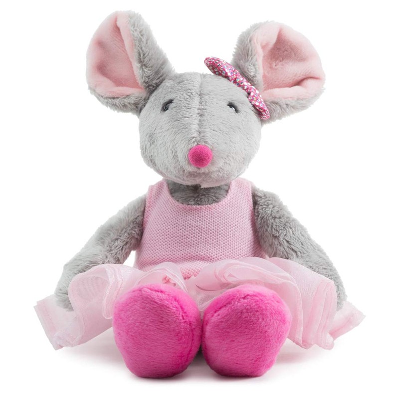 Schaffer 5650 Plush Ballet Mouse, Grey/Pink, XS - 16 cm