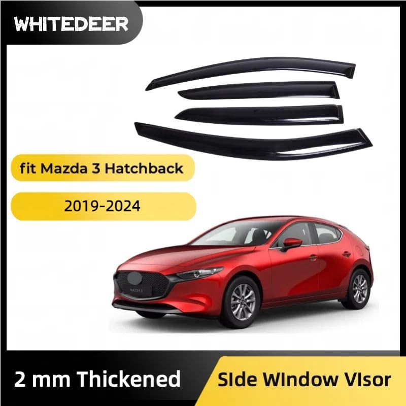 WhiteDeer ZH Durable Window Deflectors Rain Guards for Mazda 3