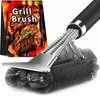 TNTOR - Cepillo para parrilla con raspador, mango ajustable de