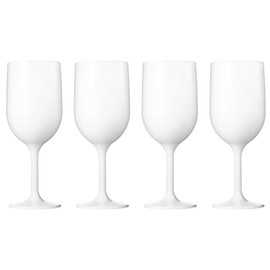 Drinique Stemmed Wine Glass Unbreakable Tritan Stemware, 12 oz (Set of 4), White
