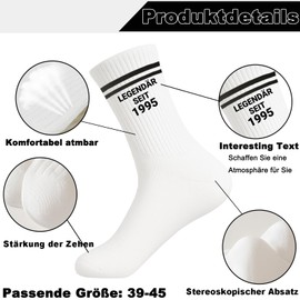 Gift 30th Birthday, 30th Birthday Men's Socks EU 38-45, Gift 30th Birthday Man, Funny 30th Birthday Men's Tennis Socks, for 30s Birthday Men and Women