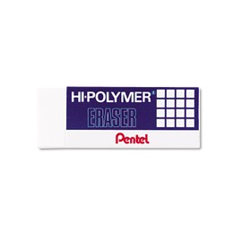 Pentel Super Hi-Polymer Eraser, Large, Nonabrasive, White (PENZEH10)