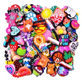 Random Different Focal Bead for Pens Bulk 100PCS Silicone Focals Bead Mixed Cute DIY Craft Bead for Pen/Bracelet/Keychain/Necklace Students Gifts Teens Party Favors