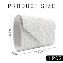 ATBUSS 1 Lace Bag, Multifunctional Clutch Bag, Envelope Shoulder Bag, Messenger Bag, Detachable Shoulder Bag Lace Flower Bag, Suitable for Dinner Party, Reception (White), White