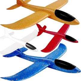 IJRPLM 4 Pack Foam Airplanes, 4 Color 17.5" Large Throwing Foam Plane