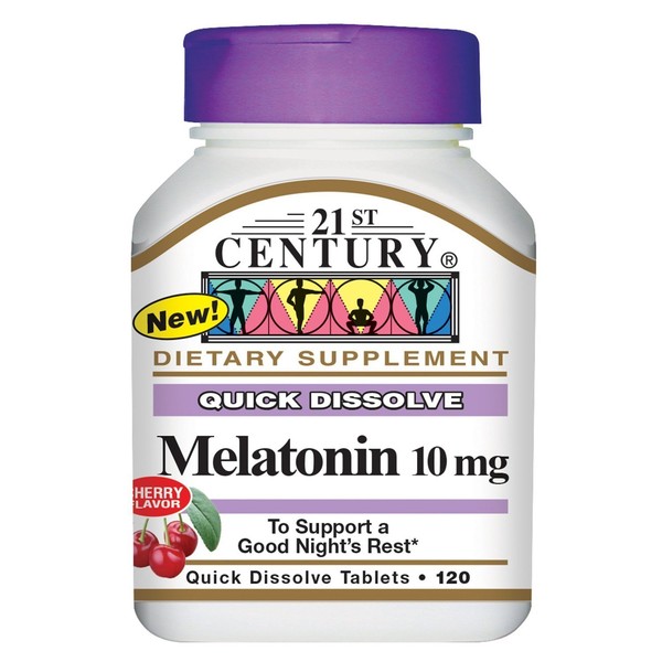 21st Century Quick Dissolve Melatonin 10mg, Cherry 120 ea (Pack of 2)