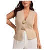 Milumia Women's Plus Size Sweater Vest Meatal Seashell V Neck