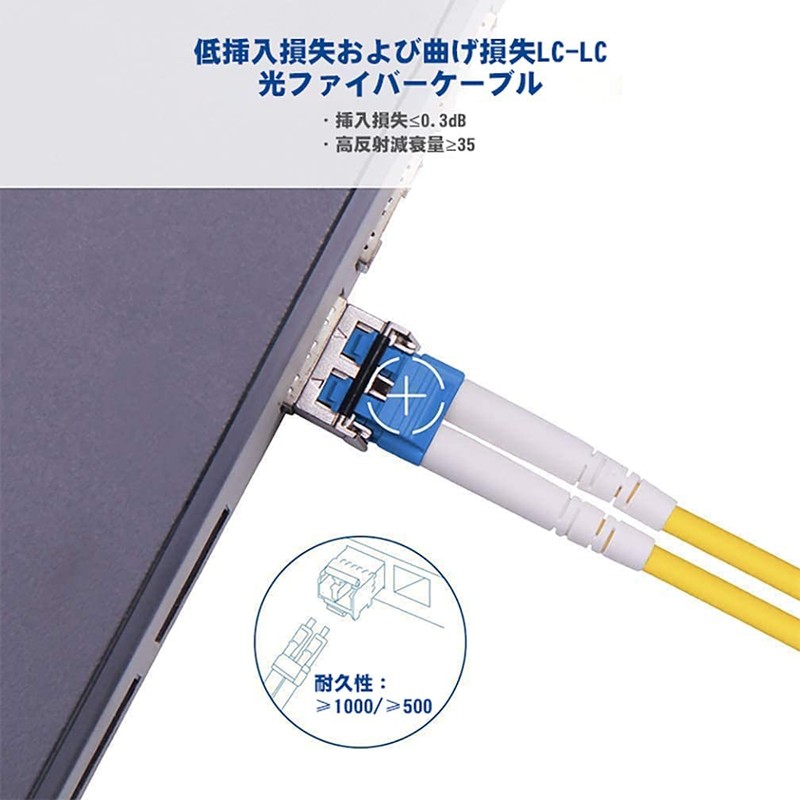 OS2/OS1 Singlemode Duplex LC/LC Connector 9/125μm Fiber Optic Cable 5m