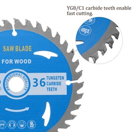 Kozelo Circular Saw Blade - [5-1/2-inch x 36 Teeth x 5/8-inch Arbor] Circular Cutting Blade with 5/8" to 3/8" Washer Adapter for Woodworking Plastic Use, 0.09-inch Kerf