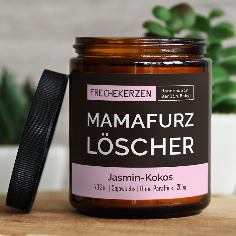 Lustige Duftkerze mit Spruch für Mama | Handgemacht aus Sojawachs