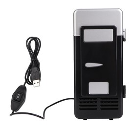 Mini USB Office Mini Heating And Cooling Dual Use Portable Refrigerator Drink Cooler(Black)