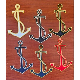 Unbranded 6 pc Lot Nautical Anchor With Rope Patch Boat Ship Marine Iron & Sew On Applique - Gold/ Red