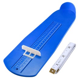 Foot Measuring Device, Shoe Size EU Size 15-48, Foot Measuring Device for Children, Adults Shoe Sizing Chart, for Women Men Children's Feet, with Tape Measure, Blue