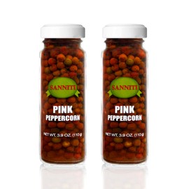 Sanniti Pink Peppercorns in Brine | Imported from Spain | Great for Sauces, Soups, Meats and Light Dishes, 3.9 oz (Pack of 2)