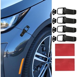 4PCS Car Bumper Clip Hasp, Bumper Holder Clips, Durable Auto Bumper Security Hook Lock Clips, Car Accessories Front Rear Bumper Fastener Kit Universal for Car (Black, Large) - Color: Carbon Fiber, Size: Small