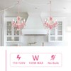 Plug in Chandeliers, 4-Light Pink Small Acrylic Crystal Hanging Ceiling