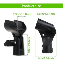 3 Pack Universal Microphone Holder, Adjustable Microphone Clip Flexible Mic Clip with Copper Screws for Wired Wireless Mic