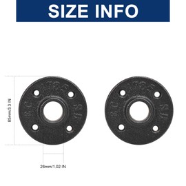 NearMoon Industrial Pipe Floor Flange, Heavy Duty Malleable Iron Pipe Fittings, Black Wall Mounted Vintage DIY Threaded Flange(10 Pack, DN20-3/4 Inch)