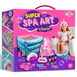 Kids Spa Kit for Girls Gift - Christmas Birthday Gifts for Girl - Nail Polish Set for Girls Ages 7-12 - Foot Spa Day Girl Stuff for Manicures, Pedicure - Nail Art Salon Kit for 6 7 8 9 10-12 Years Old