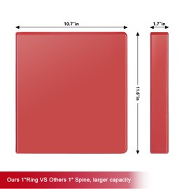 COMIX Sturdy 1 Inch Binders 3 Ring with Clear View Cover, 1" Slant-D Ring View Binder Holds 225 Sheets of US Letter Size Paper, 6 Pack (Multicolored)