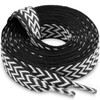 WEGOODZF Flat Fat Sneakers Shoelaces: 2 Pair 3/5Inch Black White