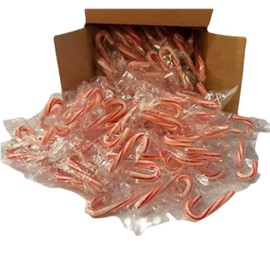 Peppermint Mini Candy Canes, Individually Wrapped Candies, Bulk Christmas Candy (100 - Count)