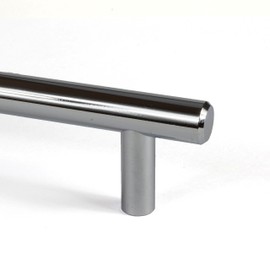 GedoTec Linea Bar Handle Chrome Railing Handle Kitchen Furniture Handle Diameter 12 mm Round Drilling Distance 160 mm Solid Steel Furniture Fittings Pack of 1