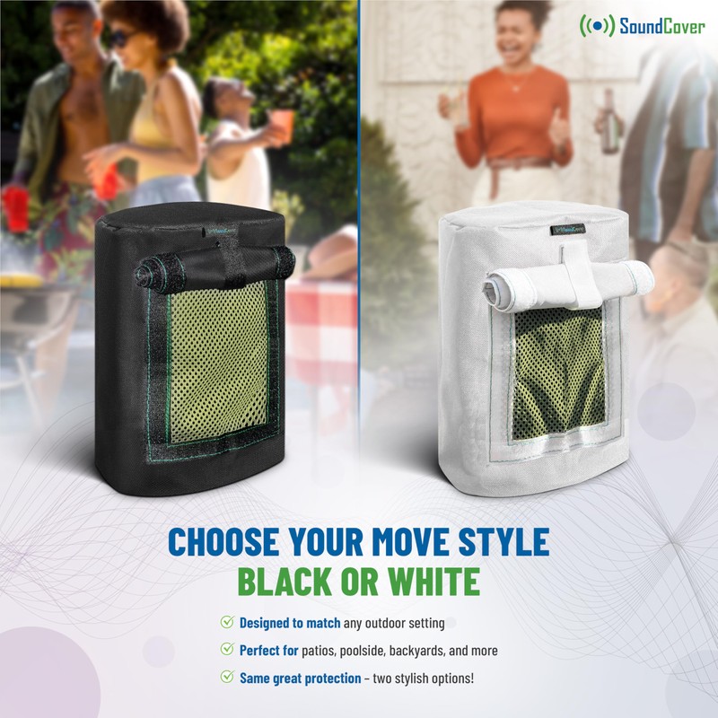 Black 600D Weatherproof Speaker Cover Custom Fit for Sonos Move