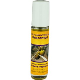 Unscented Holy Land Anointing Oil from Israel, 1/4 oz Roller Bottle from Jerusalem, Locally Sourced Virgin Olive Oil & Essences, Gift for Pastors, Priests, Rabbi, & Clergy, Aceite Ungido Sin Perfume