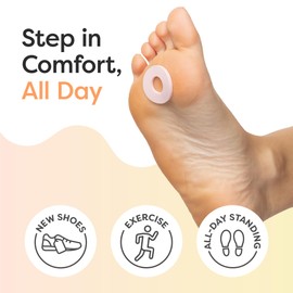 ZenToes Callus Cushions | Water-Resistant Self-Stick Adhesive Corn Pads | Foot, Heel, & Toe Discomfort Relief | Soft Foam for Friction Protection | Ideal for Active Lifestyles | 48-Pack