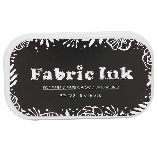 Ink Pads for Stamping, Fabric Ink Pads for Stamping Clothing Permanent, Restore Style Sponge Colored Ink Pad DIY Accessories for Rubber Stamp Paper Cloth (BD-282 Pure Black)