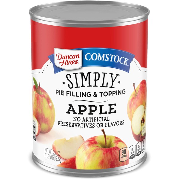 Duncan Hines Comstock Simply Pie - Relleno y cobertura, manzana, 21 onzas