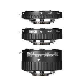 Meike MK-N-AF1-A Metal Car Foucs Macro Adapter Kit for Nikon DSLR Cameras (12 mm + 20 mm + 36 mm)