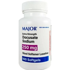 Major 3 Pack- Major Docusate Sodium 250 mg Softgels Stool Softener 100ct