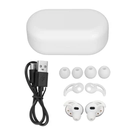 Wireless Earbuds HiFi Stereo Bluetooth 5.1 Headphones with Detachable Earhooks and Noise Cancelling MicWhite