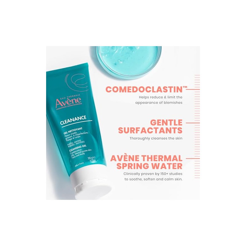 Eau Thermale Avène - Gel limpiador para cara y cuerpo,