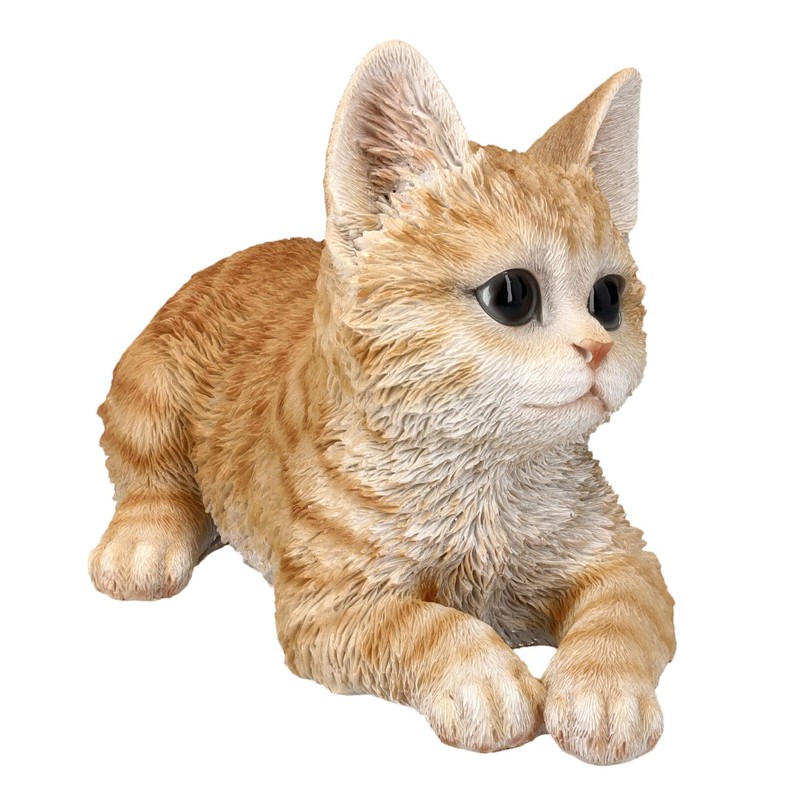 Pacific Trading Tabby Cat Lying Down Figurine 8.5 Inch