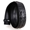 Barry.Wang Designer Mens Belt without Buckle Crocodile Strap 1 3/8”Ratchet