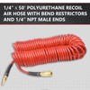 SAFELIFE 50 ft Polyurethane Recoil Air Hose1/4" Inner Diameter, Retractable
