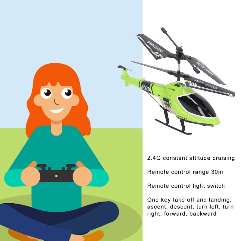 Remote Control Helicopter 2.4G Fixed Height Green Plastic Mini RC