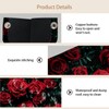 2 Pack Tissue Box Cover Holder, Red Roses Rectangle Leather