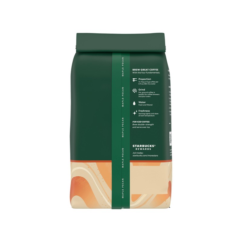 Starbucks Ground Coffee, Flavored Hot or Iced Coffee, Maple Pecan,