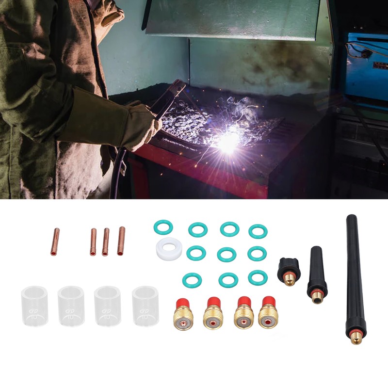 26Pcs TIG Welding Torch Tool Glass Cup Gas Lens Welding