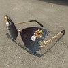 willochra Women Butterfly Cat Eye Sunglasses Fashion Shiny Bling Diamond