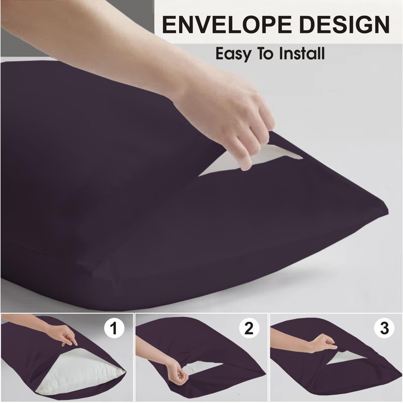 R&Z Plain Dyed Luxury Polycotton Housewife New 2 x Pillow
