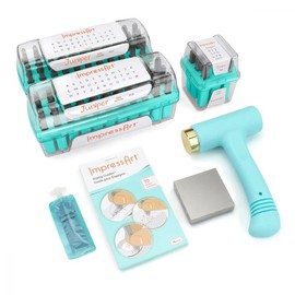 ImpressArt - Juniper Letter, Number and Tools Metal Stamping Bundle, w/Ergo-Angle Stamping Hammer, Metal Stamp Guides, Small Steel Stamping Block, Small Enamel for Hand Stamping Jewelry…