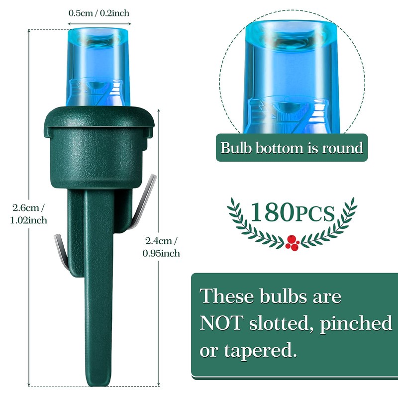 Honoson 180 Count 5 mm Winter LED Replacement Bulbs Bulk