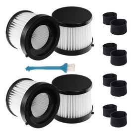 4 Pack Replacement DCV501HB & DCV5011H HEPA Filters Compatible with DEWALT DCV501HB 20V Cordless Handheld Vacuum with 8 Foam Sleeve Filters & 1 Cleaning Brush