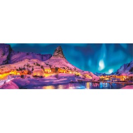 Clementoni Rompecabezas Panoramico Luces Del Norte 1000 Pz Clementoni Italia Islas Lofoten Noruega
